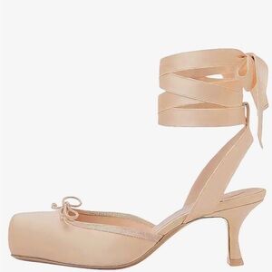 Elegant Nude Wrap-Around Heels